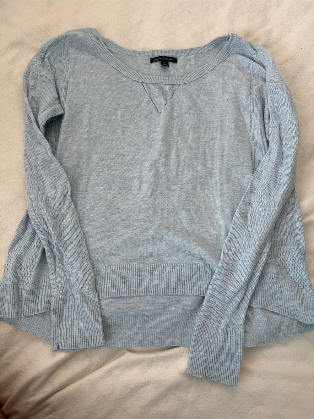 American Eagle Outfitters Pale Blue Crewneck Sweater